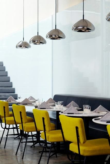 Yellow chairs at The Americano